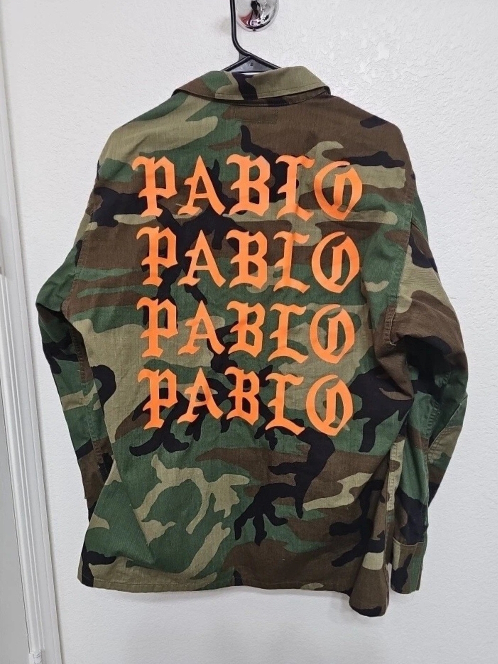 Authentic Kanye West"Life of Pablo" Green Camo Military Jacket Size Medium Short